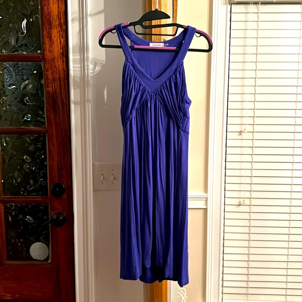 Calvin Klein super sexy purple stretch dress v neck